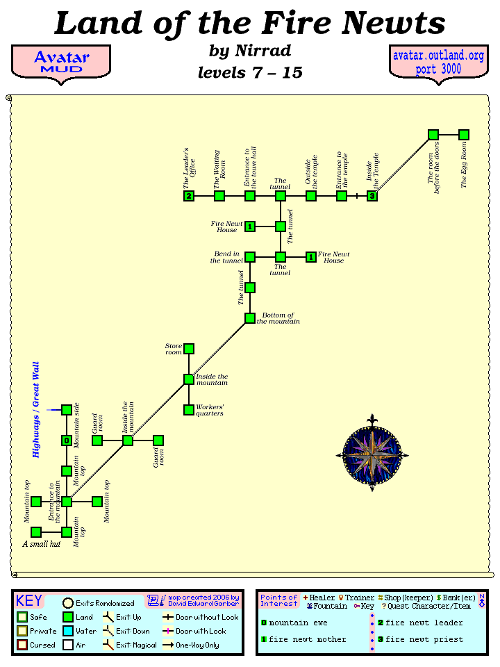 Avatar MUD Area Map-Land of the Fire Newts.GIF