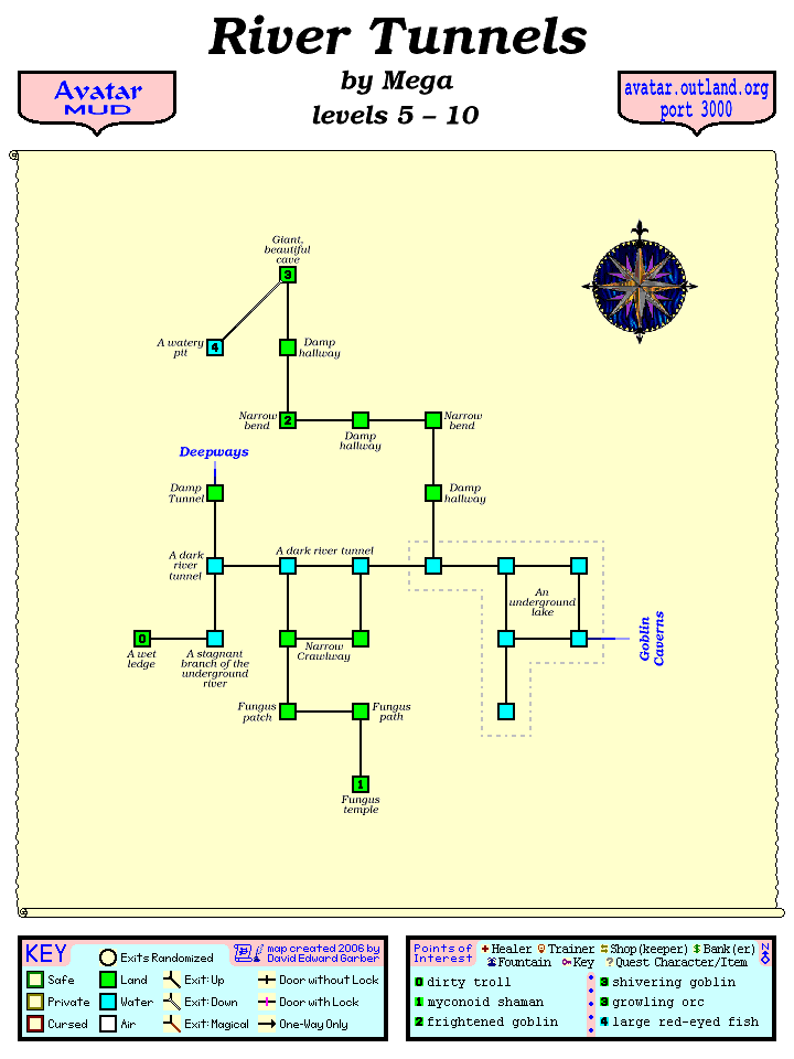 Avatar MUD Area Map - River Tunnels.GIF