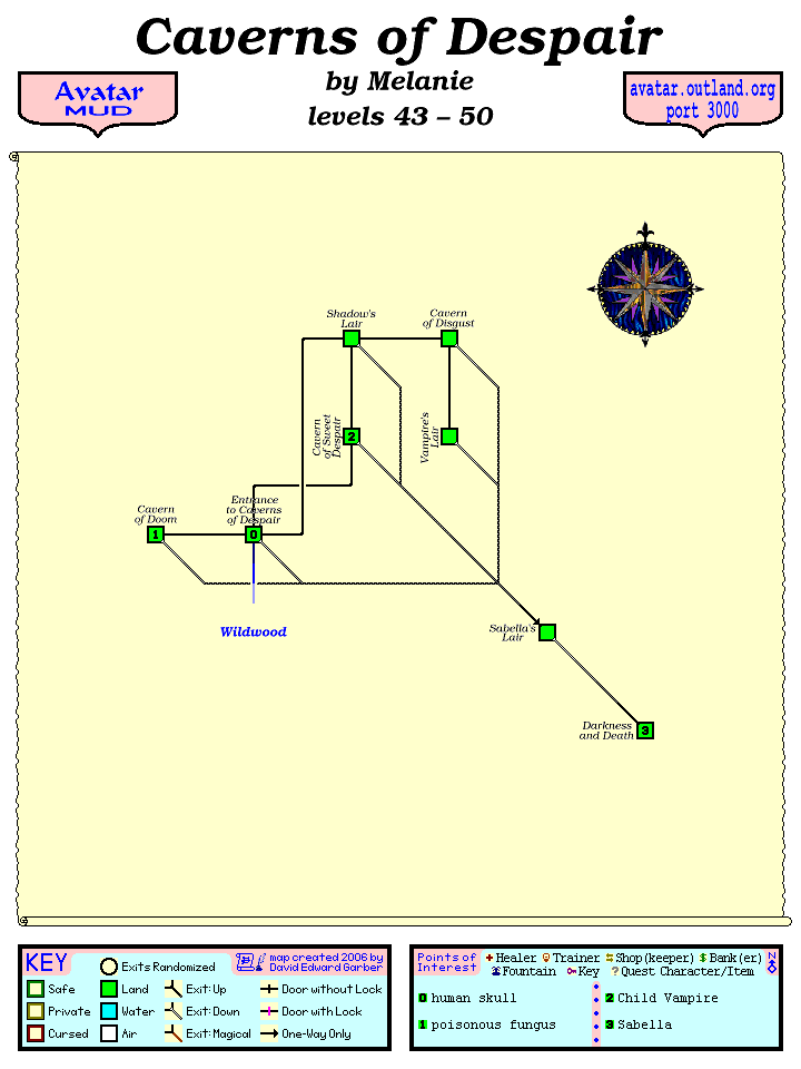 Avatar MUD Area Map - Caverns of Despair.GIF